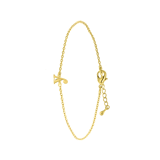 Stainless steel goldplated fantasiearmband met letterhanger voor dames