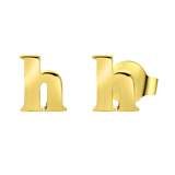 Ohrringe, Edelstahl, vergoldet, Buchstabe