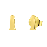 Stainless steel goldplated oorknoppen letter voor dames