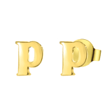 Stainless steel goldplated oorknoppen letter voor dames
