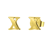 Stainless steel goldplated oorknoppen letter voor dames