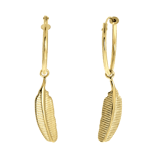 Ohrringe, 585 Gelbgold, mit Feder