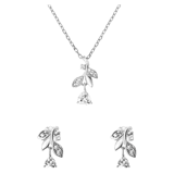 Schmuckset, 925 Silber, Rose mit Zirkonia