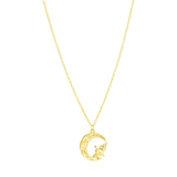 9 Karaat ketting hanger maan met engel