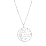 Stainless steel naamketting levensboom 3namen voor dames