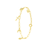 Zilveren goldplated bedelarmband met zirkonia voor dames