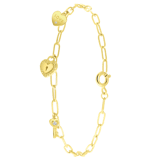 Armband mit Anhänger, 925 Silber, vergoldet, Key