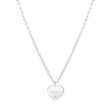 Zilveren ketting met hanger hart love