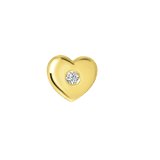 Zilveren goldplated oorknoppen hart met zirkonia voor dames