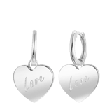Ohrringe, 925 Silber, mit Anhänger Herz/Love