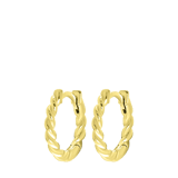 Zilveren goldplated oorringen gedraaid voor dames