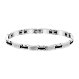 Gerecycled stainless steel armband schakel zwart