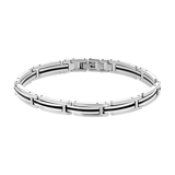 Gerecycled stainless steel armband schakel zwarte afwerking