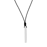 Leren ketting met gerecycled stainless steel hanger bar