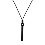 Leren ketting met zwarte gerecycled stalen hanger bar