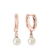 Zilveren rosedplated oorringen parel