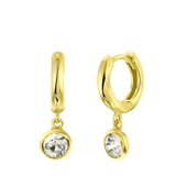 Zilveren goldplated oorringen met kristal voor dames