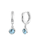 Ohrringe, 925 Silber, Kristall, Aqua