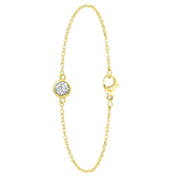 Armband, 925 Silber, vergoldet, Kristall, weiß