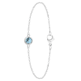 Armband, 925 Silber, mit Kristall, Aqua