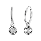 Zilveren oorringen met ronde hanger Bali voor dames