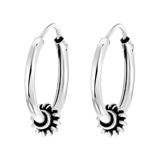 Ohrringe, 925 Silber, 12 mm, Bali
