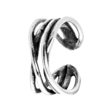 Ohrklemme, 925 Silber, Drehoptik, Bali