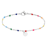 Armband, Edelstahl, Gravurscheibe, Regenbogen, Emaille