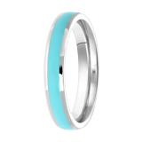 Gerecycled stainless steel kinderring met emaille aqua