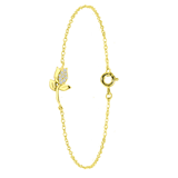 Zilveren goldplated fantasiearmband met zirkonia voor dames