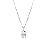 Zilveren ketting met hanger huisje
