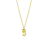 Zilveren goldplated ketting met hanger klomp voor dames