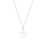 Kette, 925 Silber, mit Anhänger, Cannabisblatt