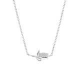 Zilveren ketting met hanger tulp