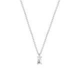 Zilveren ketting met hanger baguette