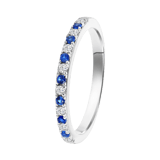 Ring, 925 Silber, mit Zirkonia in Weiß und Blau