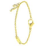 Guess stainless steel goldplated bedelarmband met letterhanger met kristal voor dames