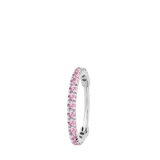 Stainless steel helixpiercing licht roze zirkonia