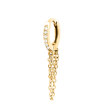 Stainless steel helixpiercing gold kristal+ketting