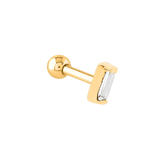 Stainless steel helixpiercing gold baguette zirkonia