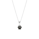 Zilveren kinderketting hanger hondenpoot kristal