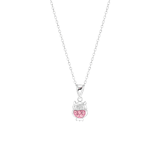 Zilveren kinderketting hanger uil kristal