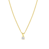 Halskette, 925 Silber, vergoldet, mit Zirkonia 4 mm