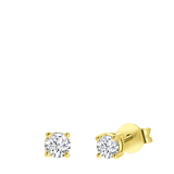 Zilveren oorknoppen goldplated zirkonia 3,5mm voor dames
