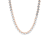 Collier, 925 Silber, rotvergoldet, mit Kristall, weiß