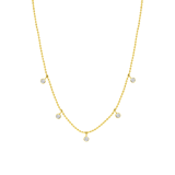 Stainless steel goldplated ketting met hanger met zirkonia voor dames