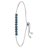 Armband, Edelstahl, mit dunkelblauen Perlen