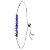 Gerecycled stainless steel armband met blauwe kralen