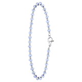Armband, Edelstahl, mit hellblauen Perlen