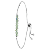 Armband, Edelstahl, mit hellgrünen Perlen